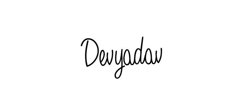 Create a beautiful signature design for name Devyadav. With this signature (Angelique-Rose-font-FFP) fonts, you can make a handwritten signature for free. Devyadav signature style 5 images and pictures png