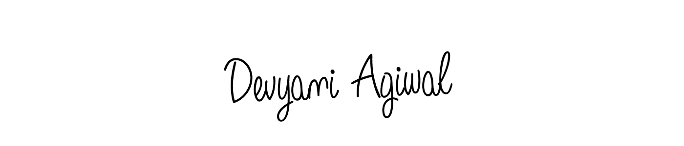 Once you've used our free online signature maker to create your best signature Angelique-Rose-font-FFP style, it's time to enjoy all of the benefits that Devyani Agiwal name signing documents. Devyani Agiwal signature style 5 images and pictures png