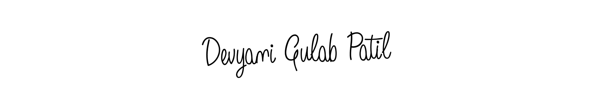 Create a beautiful signature design for name Devyani Gulab Patil. With this signature (Angelique-Rose-font-FFP) fonts, you can make a handwritten signature for free. Devyani Gulab Patil signature style 5 images and pictures png