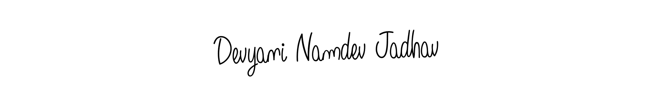 Make a short Devyani Namdev Jadhav signature style. Manage your documents anywhere anytime using Angelique-Rose-font-FFP. Create and add eSignatures, submit forms, share and send files easily. Devyani Namdev Jadhav signature style 5 images and pictures png