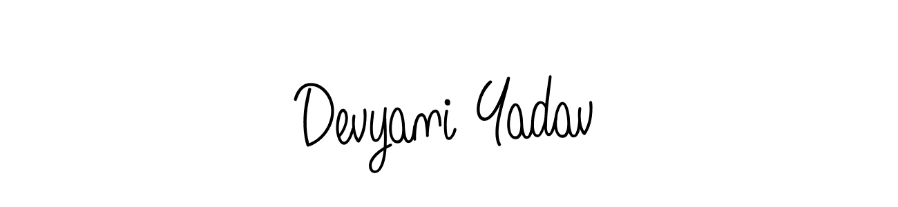 Devyani Yadav stylish signature style. Best Handwritten Sign (Angelique-Rose-font-FFP) for my name. Handwritten Signature Collection Ideas for my name Devyani Yadav. Devyani Yadav signature style 5 images and pictures png