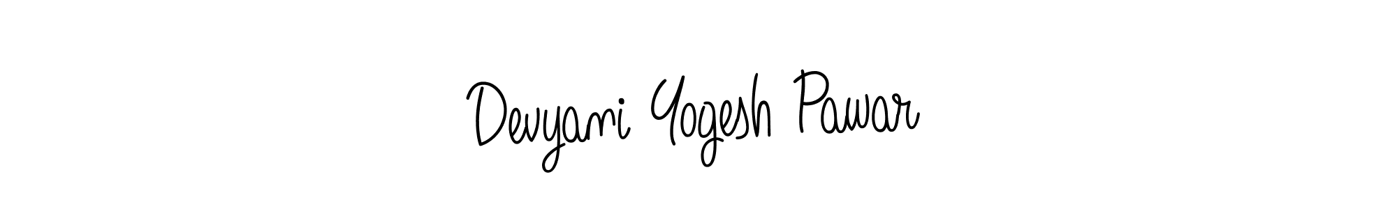 Make a beautiful signature design for name Devyani Yogesh Pawar. With this signature (Angelique-Rose-font-FFP) style, you can create a handwritten signature for free. Devyani Yogesh Pawar signature style 5 images and pictures png