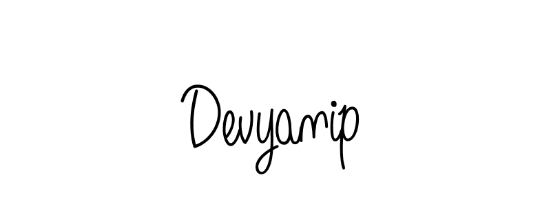 How to make Devyanip name signature. Use Angelique-Rose-font-FFP style for creating short signs online. This is the latest handwritten sign. Devyanip signature style 5 images and pictures png