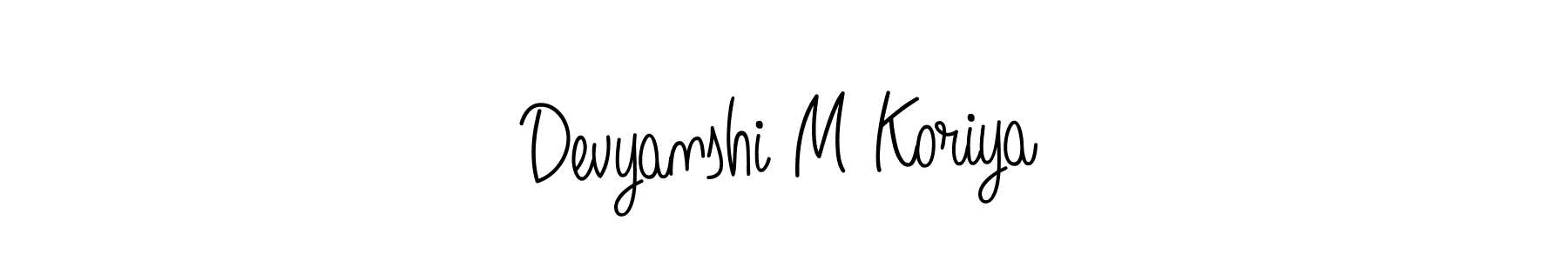 Make a short Devyanshi M Koriya signature style. Manage your documents anywhere anytime using Angelique-Rose-font-FFP. Create and add eSignatures, submit forms, share and send files easily. Devyanshi M Koriya signature style 5 images and pictures png