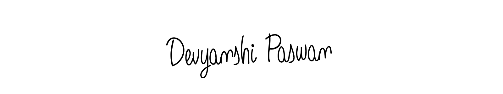 Make a beautiful signature design for name Devyanshi Paswan. With this signature (Angelique-Rose-font-FFP) style, you can create a handwritten signature for free. Devyanshi Paswan signature style 5 images and pictures png