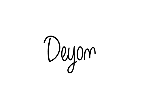 Deyon stylish signature style. Best Handwritten Sign (Angelique-Rose-font-FFP) for my name. Handwritten Signature Collection Ideas for my name Deyon. Deyon signature style 5 images and pictures png