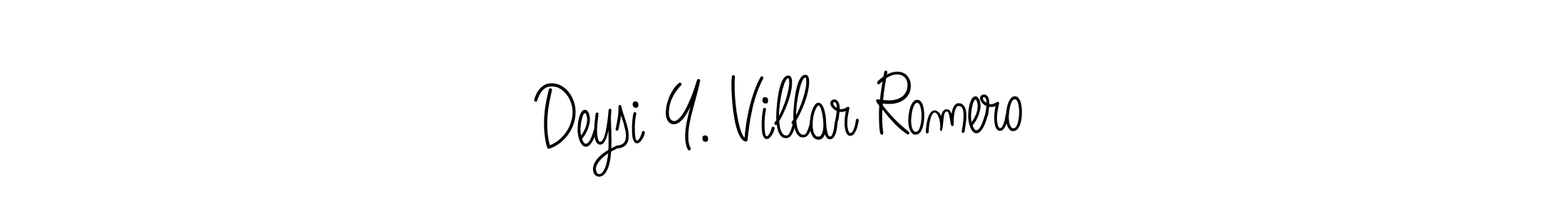 The best way (Angelique-Rose-font-FFP) to make a short signature is to pick only two or three words in your name. The name Deysi Y. Villar Romero include a total of six letters. For converting this name. Deysi Y. Villar Romero signature style 5 images and pictures png