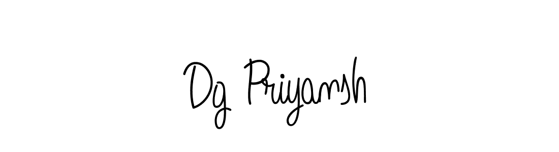 Make a beautiful signature design for name Dg Priyansh. With this signature (Angelique-Rose-font-FFP) style, you can create a handwritten signature for free. Dg Priyansh signature style 5 images and pictures png
