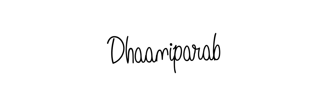 You should practise on your own different ways (Angelique-Rose-font-FFP) to write your name (Dhaaniparab) in signature. don't let someone else do it for you. Dhaaniparab signature style 5 images and pictures png