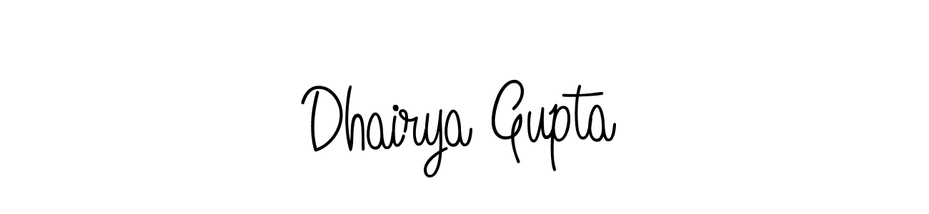 You should practise on your own different ways (Angelique-Rose-font-FFP) to write your name (Dhairya Gupta) in signature. don't let someone else do it for you. Dhairya Gupta signature style 5 images and pictures png