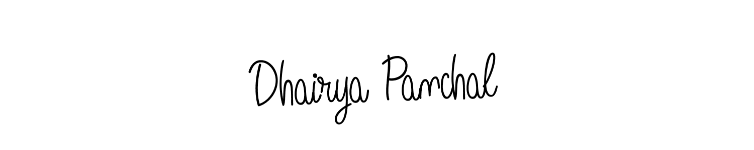 Make a beautiful signature design for name Dhairya Panchal. With this signature (Angelique-Rose-font-FFP) style, you can create a handwritten signature for free. Dhairya Panchal signature style 5 images and pictures png