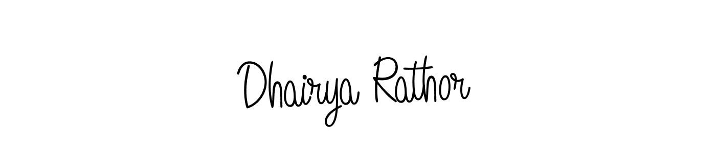 The best way (Angelique-Rose-font-FFP) to make a short signature is to pick only two or three words in your name. The name Dhairya Rathor include a total of six letters. For converting this name. Dhairya Rathor signature style 5 images and pictures png