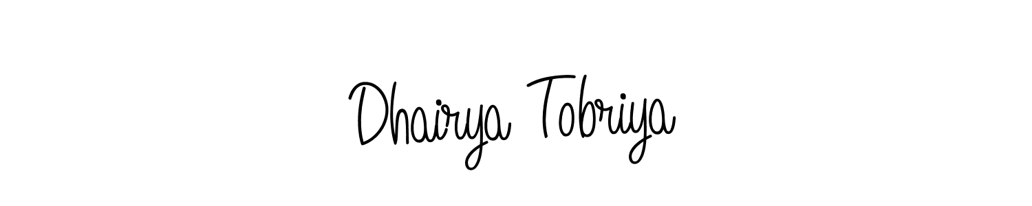 Also we have Dhairya Tobriya name is the best signature style. Create professional handwritten signature collection using Angelique-Rose-font-FFP autograph style. Dhairya Tobriya signature style 5 images and pictures png