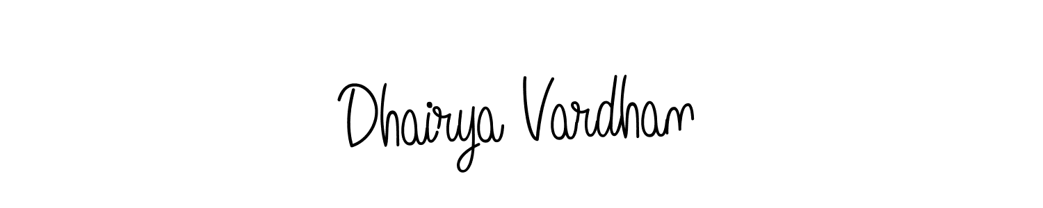 Design your own signature with our free online signature maker. With this signature software, you can create a handwritten (Angelique-Rose-font-FFP) signature for name Dhairya Vardhan. Dhairya Vardhan signature style 5 images and pictures png