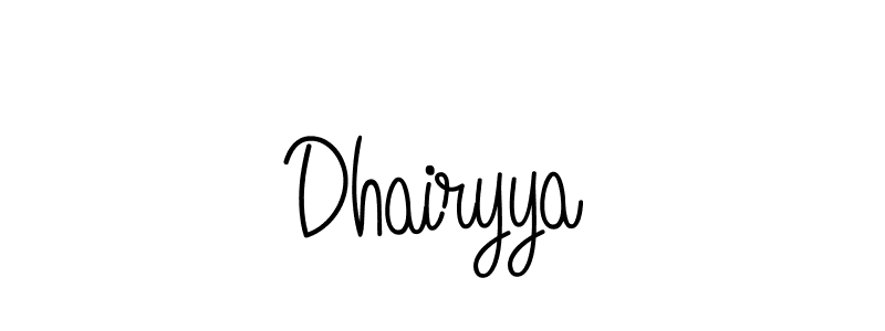 Dhairyya stylish signature style. Best Handwritten Sign (Angelique-Rose-font-FFP) for my name. Handwritten Signature Collection Ideas for my name Dhairyya. Dhairyya signature style 5 images and pictures png