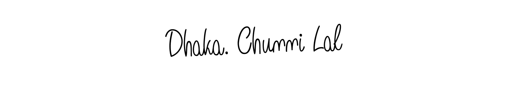 Create a beautiful signature design for name Dhaka. Chunni Lal. With this signature (Angelique-Rose-font-FFP) fonts, you can make a handwritten signature for free. Dhaka. Chunni Lal signature style 5 images and pictures png