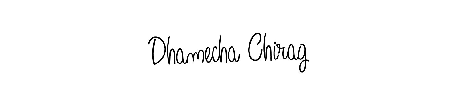 How to make Dhamecha Chirag name signature. Use Angelique-Rose-font-FFP style for creating short signs online. This is the latest handwritten sign. Dhamecha Chirag signature style 5 images and pictures png