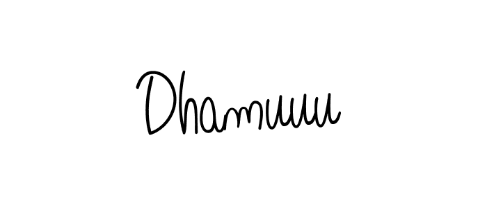 Create a beautiful signature design for name Dhamuuu. With this signature (Angelique-Rose-font-FFP) fonts, you can make a handwritten signature for free. Dhamuuu signature style 5 images and pictures png