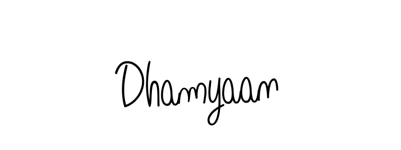 How to make Dhamyaan name signature. Use Angelique-Rose-font-FFP style for creating short signs online. This is the latest handwritten sign. Dhamyaan signature style 5 images and pictures png