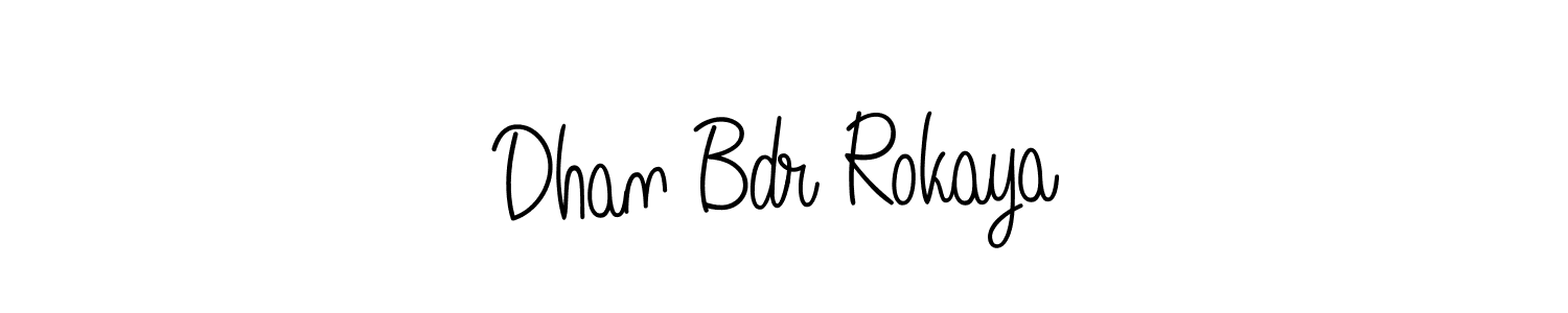 How to make Dhan Bdr Rokaya name signature. Use Angelique-Rose-font-FFP style for creating short signs online. This is the latest handwritten sign. Dhan Bdr Rokaya signature style 5 images and pictures png