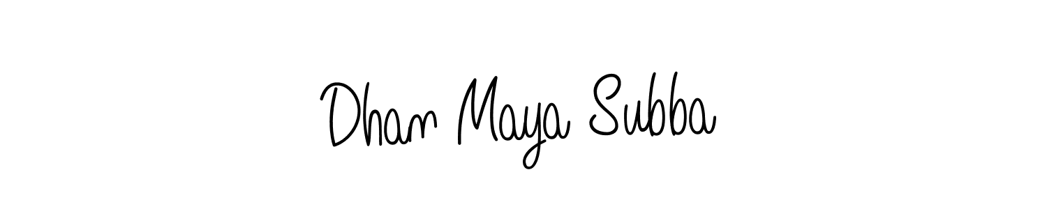 Once you've used our free online signature maker to create your best signature Angelique-Rose-font-FFP style, it's time to enjoy all of the benefits that Dhan Maya Subba name signing documents. Dhan Maya Subba signature style 5 images and pictures png