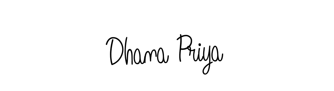 Design your own signature with our free online signature maker. With this signature software, you can create a handwritten (Angelique-Rose-font-FFP) signature for name Dhana Priya. Dhana Priya signature style 5 images and pictures png