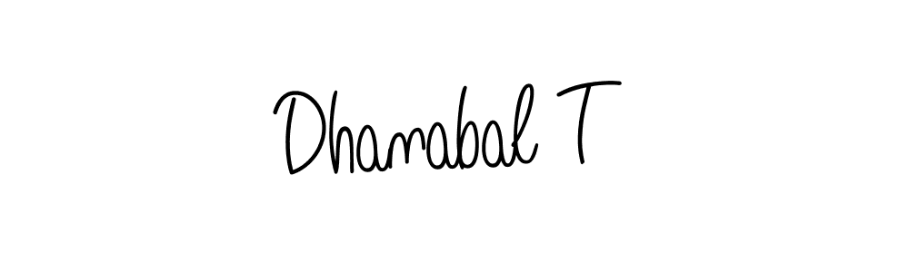 How to make Dhanabal T name signature. Use Angelique-Rose-font-FFP style for creating short signs online. This is the latest handwritten sign. Dhanabal T signature style 5 images and pictures png