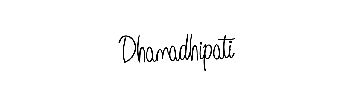 Design your own signature with our free online signature maker. With this signature software, you can create a handwritten (Angelique-Rose-font-FFP) signature for name Dhanadhipati. Dhanadhipati signature style 5 images and pictures png