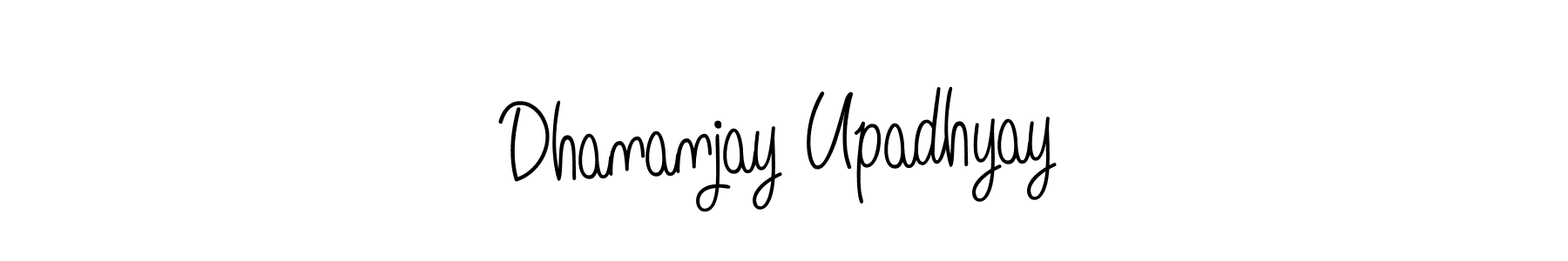 Make a beautiful signature design for name Dhananjay Upadhyay. With this signature (Angelique-Rose-font-FFP) style, you can create a handwritten signature for free. Dhananjay Upadhyay signature style 5 images and pictures png