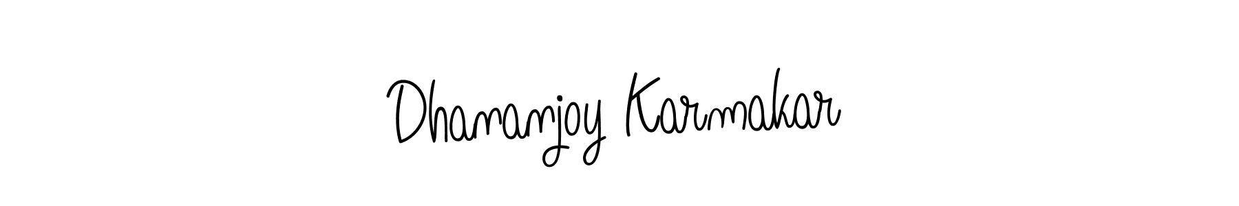 Use a signature maker to create a handwritten signature online. With this signature software, you can design (Angelique-Rose-font-FFP) your own signature for name Dhananjoy Karmakar. Dhananjoy Karmakar signature style 5 images and pictures png