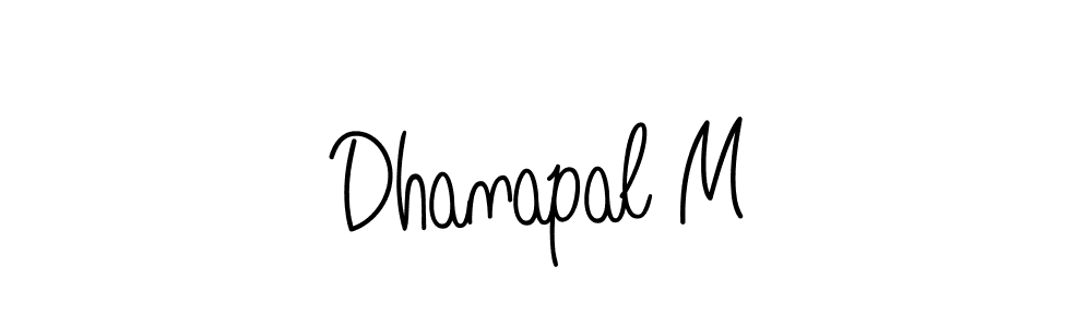 How to make Dhanapal M name signature. Use Angelique-Rose-font-FFP style for creating short signs online. This is the latest handwritten sign. Dhanapal M signature style 5 images and pictures png