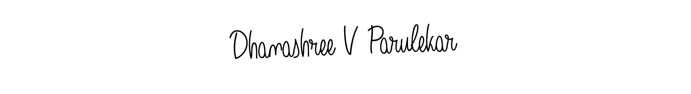 Use a signature maker to create a handwritten signature online. With this signature software, you can design (Angelique-Rose-font-FFP) your own signature for name Dhanashree V Parulekar. Dhanashree V Parulekar signature style 5 images and pictures png