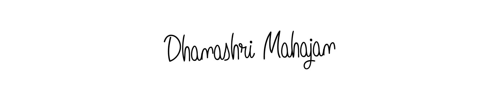 You should practise on your own different ways (Angelique-Rose-font-FFP) to write your name (Dhanashri Mahajan) in signature. don't let someone else do it for you. Dhanashri Mahajan signature style 5 images and pictures png