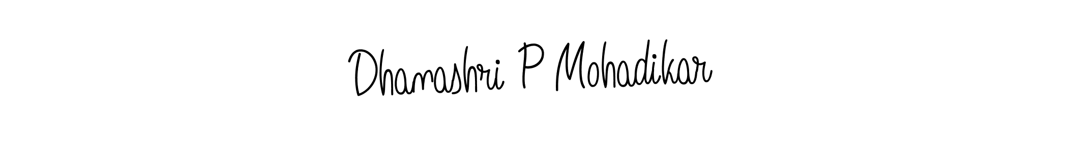 Make a beautiful signature design for name Dhanashri P Mohadikar. With this signature (Angelique-Rose-font-FFP) style, you can create a handwritten signature for free. Dhanashri P Mohadikar signature style 5 images and pictures png
