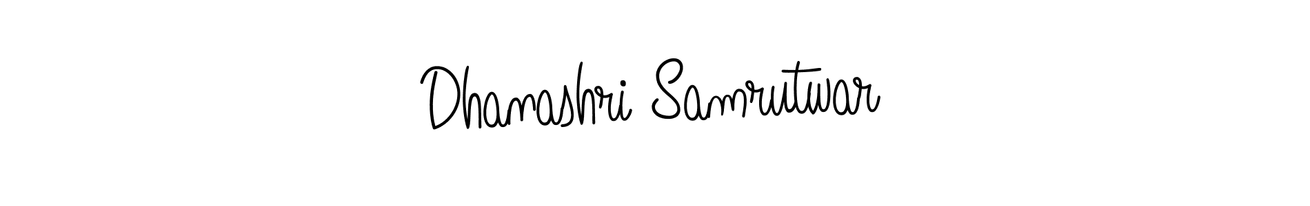 The best way (Angelique-Rose-font-FFP) to make a short signature is to pick only two or three words in your name. The name Dhanashri Samrutwar include a total of six letters. For converting this name. Dhanashri Samrutwar signature style 5 images and pictures png
