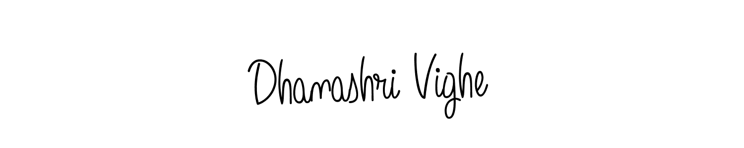 How to make Dhanashri Vighe name signature. Use Angelique-Rose-font-FFP style for creating short signs online. This is the latest handwritten sign. Dhanashri Vighe signature style 5 images and pictures png