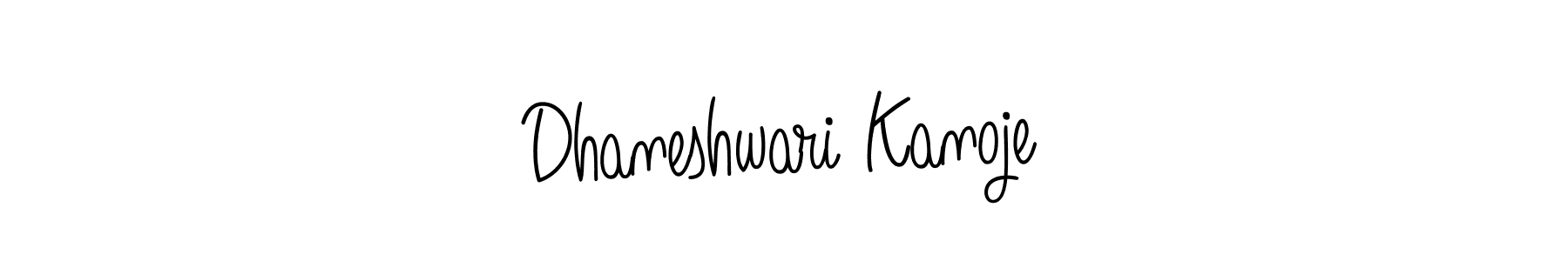 Make a beautiful signature design for name Dhaneshwari Kanoje. With this signature (Angelique-Rose-font-FFP) style, you can create a handwritten signature for free. Dhaneshwari Kanoje signature style 5 images and pictures png