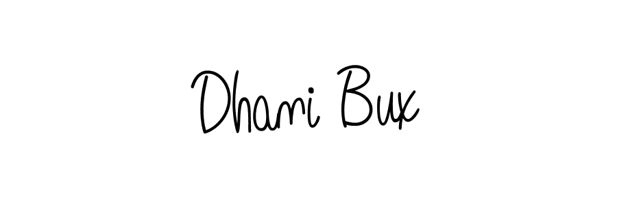You should practise on your own different ways (Angelique-Rose-font-FFP) to write your name (Dhani Bux) in signature. don't let someone else do it for you. Dhani Bux signature style 5 images and pictures png