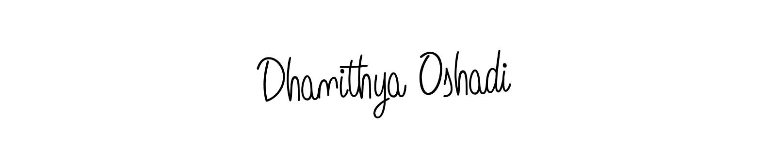 Use a signature maker to create a handwritten signature online. With this signature software, you can design (Angelique-Rose-font-FFP) your own signature for name Dhanithya Oshadi. Dhanithya Oshadi signature style 5 images and pictures png