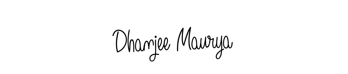 Use a signature maker to create a handwritten signature online. With this signature software, you can design (Angelique-Rose-font-FFP) your own signature for name Dhanjee Maurya. Dhanjee Maurya signature style 5 images and pictures png