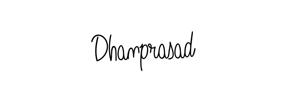 Use a signature maker to create a handwritten signature online. With this signature software, you can design (Angelique-Rose-font-FFP) your own signature for name Dhanprasad. Dhanprasad signature style 5 images and pictures png