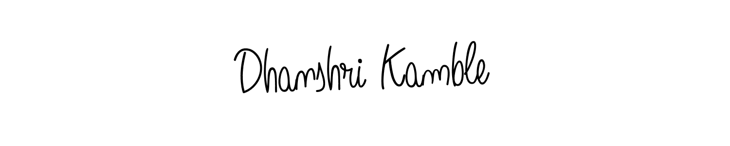 Make a beautiful signature design for name Dhanshri Kamble. With this signature (Angelique-Rose-font-FFP) style, you can create a handwritten signature for free. Dhanshri Kamble signature style 5 images and pictures png