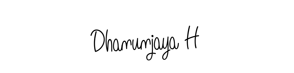 You should practise on your own different ways (Angelique-Rose-font-FFP) to write your name (Dhanunjaya H) in signature. don't let someone else do it for you. Dhanunjaya H signature style 5 images and pictures png