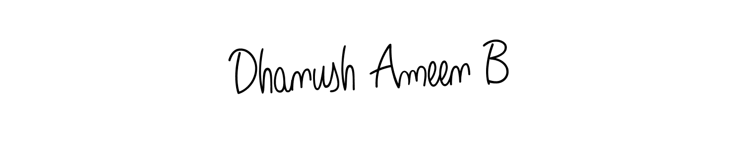 if you are searching for the best signature style for your name Dhanush Ameen B. so please give up your signature search. here we have designed multiple signature styles  using Angelique-Rose-font-FFP. Dhanush Ameen B signature style 5 images and pictures png