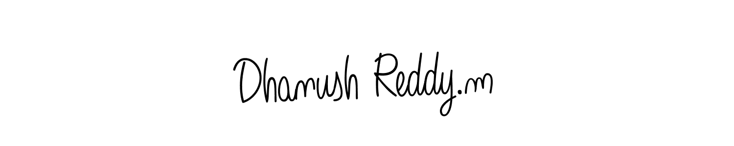 How to make Dhanush Reddy.m name signature. Use Angelique-Rose-font-FFP style for creating short signs online. This is the latest handwritten sign. Dhanush Reddy.m signature style 5 images and pictures png