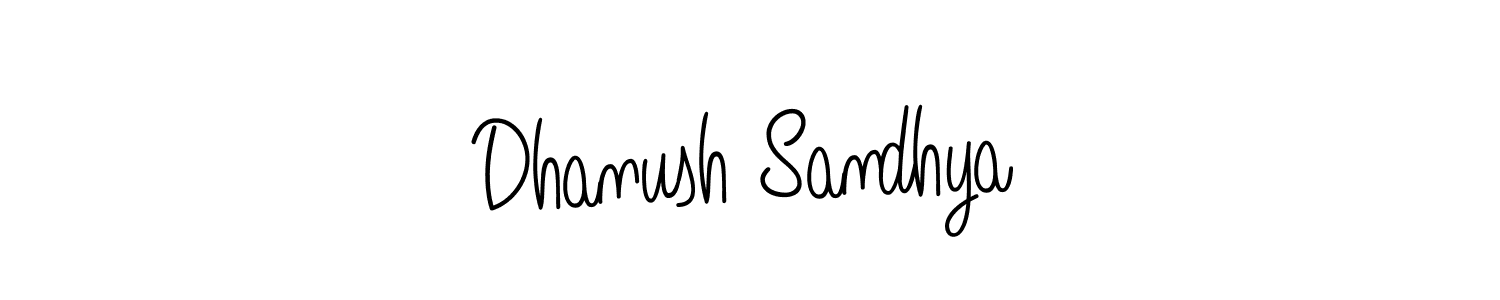 Make a beautiful signature design for name Dhanush Sandhya. With this signature (Angelique-Rose-font-FFP) style, you can create a handwritten signature for free. Dhanush Sandhya signature style 5 images and pictures png
