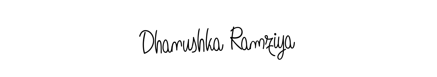 How to Draw Dhanushka Ramziya signature style? Angelique-Rose-font-FFP is a latest design signature styles for name Dhanushka Ramziya. Dhanushka Ramziya signature style 5 images and pictures png