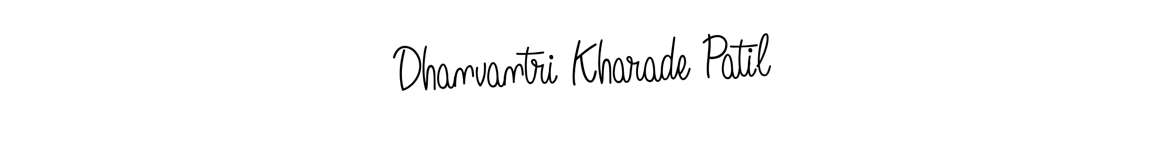Make a short Dhanvantri Kharade Patil signature style. Manage your documents anywhere anytime using Angelique-Rose-font-FFP. Create and add eSignatures, submit forms, share and send files easily. Dhanvantri Kharade Patil signature style 5 images and pictures png