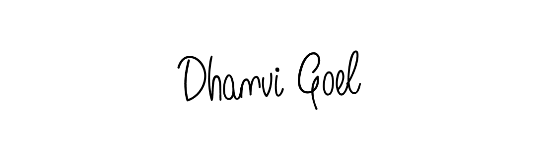 The best way (Angelique-Rose-font-FFP) to make a short signature is to pick only two or three words in your name. The name Dhanvi Goel include a total of six letters. For converting this name. Dhanvi Goel signature style 5 images and pictures png