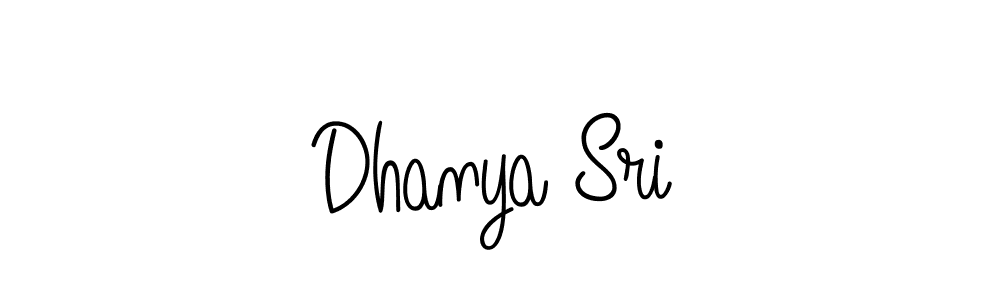 Use a signature maker to create a handwritten signature online. With this signature software, you can design (Angelique-Rose-font-FFP) your own signature for name Dhanya Sri. Dhanya Sri signature style 5 images and pictures png